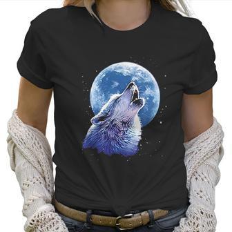 Call Of The Wild Lone Wolf Howling At The Moon Wildlife Women T-Shirt | Favorety