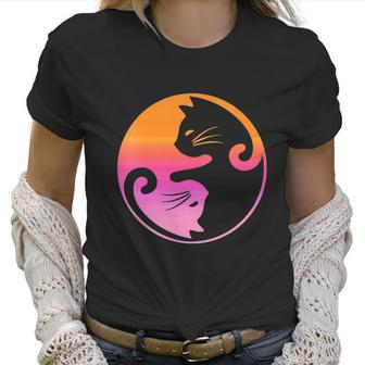 Cat Yin Yang Shirt Cat Ying Yang Shirt Cat Mama Cat Dad Women T-Shirt | Favorety UK