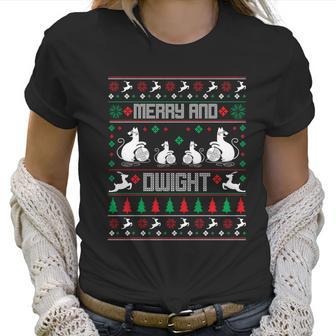 Christmas Merry And Dwight Ugly Christmas Sweater Women T-Shirt | Favorety AU