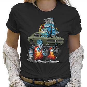 Classic Sixties Muscle Car Funny Dragster Hot Rod Cartoon V3 Women T-Shirt | Favorety DE