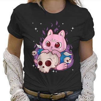 Cute Anime Kawaii Cat Aesthetic Kawaii Pastel Goth Halloween Men Women T-Shirt Graphic Print Casual Unisex Tee Women T-Shirt | Favorety