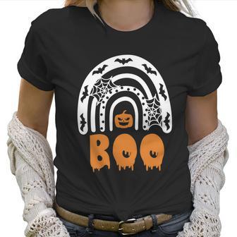 Cute Halloween Funny Halloween Day Halloween Ghost Rainbow Boo Rainbow Hal Women T-Shirt | Favorety DE