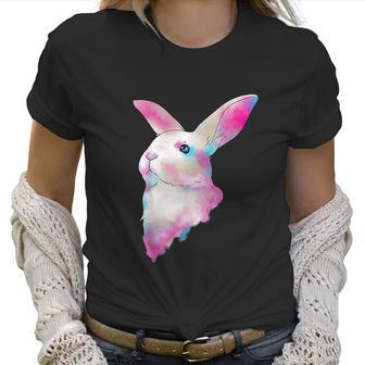 Cute Space Rainbow Gaussian Blur Rabbit Galactic Bunny Women T-Shirt | Favorety DE