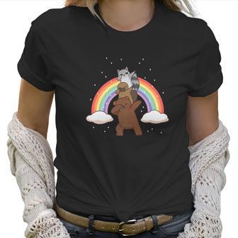 Dabbing Grizzly Bear Platypus Raccoon Rainbow Funny Women T-Shirt | Favorety CA