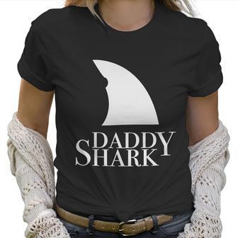 Daddy Shark Black Design Best Christmas Gifts For Dad Women T-Shirt | Favorety