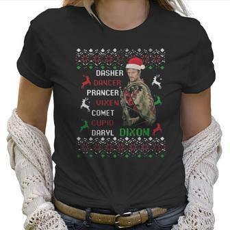 Daryl Dixon Dasher Dancer Prancer Vixen Cupid Ugly Christmas Women T-Shirt | Favorety CA