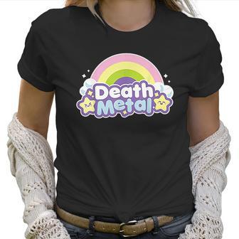 Death Metal Rainbow Yellow Star Unicorn Rock Concert Women T-Shirt | Favorety