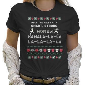 Deck The Halls With Smartstrong Woman Kamala Funny Christmas T Women T-Shirt | Favorety DE