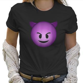 Devil Face Emoji Funny Halloween Gift For Men Women Kids Women T-Shirt | Favorety