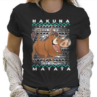 Disney Lion King Pumba Ugly Christmas Graphic T-Shirt Women T-Shirt | Favorety UK