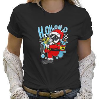 Diving Santa H2o H2o H2o Funny Christmas Dive Scuba Diver Women T-Shirt | Favorety AU