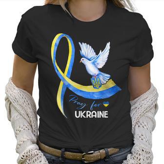 Dove Ukraine Ukrainian Ribbon Pray For Ukraine Free Ukraine Men Women T-Shirt Graphic Print Casual Unisex Tee Women T-Shirt | Favorety CA