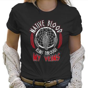 Dreamcatcher Wolf Native American Native Blood Women T-Shirt | Favorety