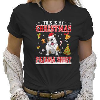 English Bulldog Snow Gilf This Is My Christmas Pajama Shirt Women T-Shirt | Favorety