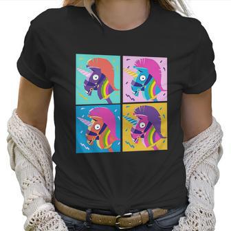 Fortnite Unicorn Llama Rainbow Women T-Shirt | Favorety