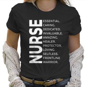 Frontline Warrior Nurse Essential Worker Graphic Design Printed Casual Daily Basic Women T-Shirt | Favorety CA