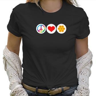 Funny Beekeeping Peace Love Honey Bee Women T-Shirt | Favorety