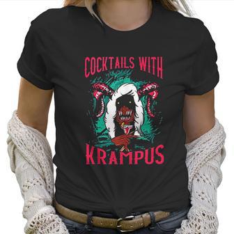 Funny Christmas Holiday Cocktails With Krampus Women T-Shirt | Favorety