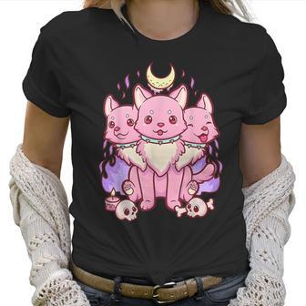 Funny Kawaii Pastel Goth Cute Creepy 3 Headed Dog Men Women T-Shirt Graphic Print Casual Unisex Tee Women T-Shirt | Favorety UK