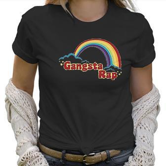 Gangsta Rap Retro Rainbow Funny Music Graphic Women T-Shirt | Favorety DE