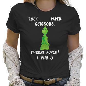 Grinch Funny Win Christmas Rock Paper Scissors Women T-Shirt | Favorety UK