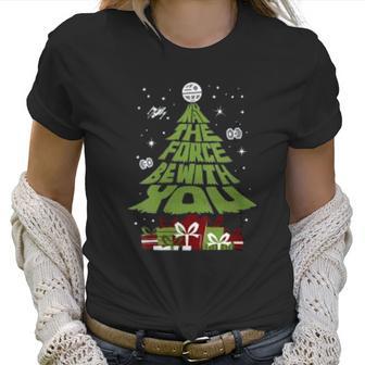 Grinch May The Force Be With You Christmas Tree Women T-Shirt | Favorety CA