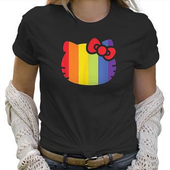 Hello Kitty Rainbow Stripe Women T-Shirt | Favorety CA