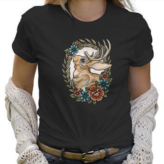 Jackalope With Flowers Women T-Shirt | Favorety CA