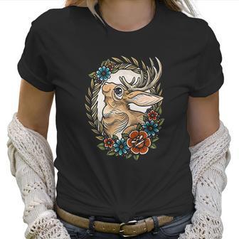 Jackalope With Flowers Women T-Shirt | Favorety AU