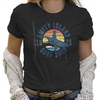 Womens Jaws Amity Island Surf Shop 1975 Retro Logo Women T-Shirt | Favorety UK