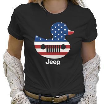 Jeep Duck American Flag Gift For Patriotic Women T-Shirt | Favorety DE