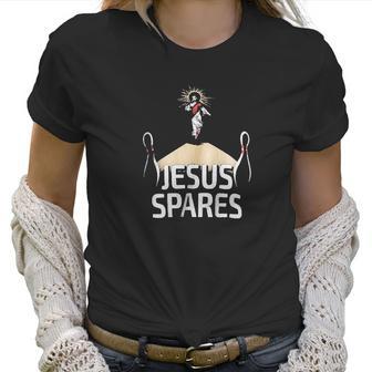 Jesus Spares Funny Bowling Team Bowler Alley League Christian Humor Women T-Shirt | Favorety DE