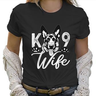 K9 Unit Police Officer Wife Gift German Shepherd Graphic Design Printed Casual Daily Basic Women T-Shirt | Favorety