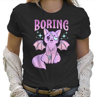 Kawaii Pastel Goth Cute Creepy Bat Cat Anime Theme Men Women T-Shirt Graphic Print Casual Unisex Tee Women T-Shirt | Favorety AU