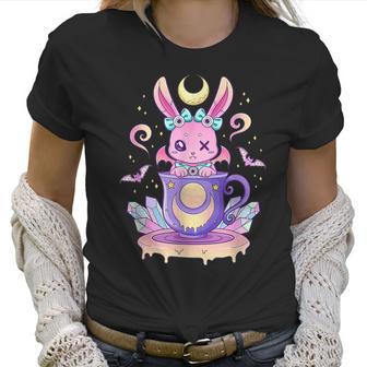 Kawaii Pastel Goth Cute Creepy Bunny In Teacup Men Women T-Shirt Graphic Print Casual Unisex Tee Women T-Shirt | Favorety CA