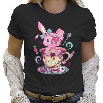 Kawaii Pastel Goth Cute Creepy Rabbit Menhera Occult Bunny Men Women T-Shirt Graphic Print Casual Unisex Tee Women T-Shirt | Favorety AU