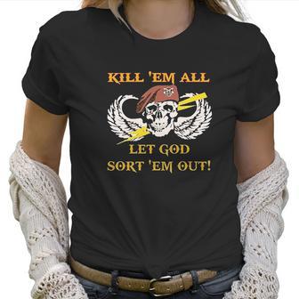 Kill Em All Let God Sort Em Out Skull Women T-Shirt | Favorety UK