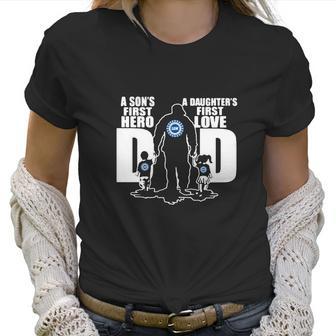 Logo United Auto Workers A Son’S First Hero A Daughter’S First Love Dad Women T-Shirt | Favorety CA