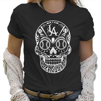 Los Angeles Sugar Skull Day Of The Dead Cinco De Mayo Men Women T-Shirt Graphic Print Casual Unisex Tee Women T-Shirt | Favorety