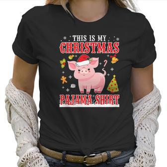 Lovely Pig On Snow Gilf This Is My Christmas Pajama Women T-Shirt | Favorety AU