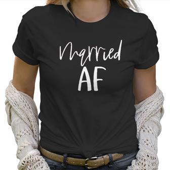 Women Married Af Honeymoon Bride Sayings Letter Print Women T-Shirt | Favorety DE