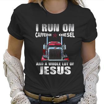 Mens Caffeine Diesel Jesus Christian Trucker Distressed Women T-Shirt | Favorety AU