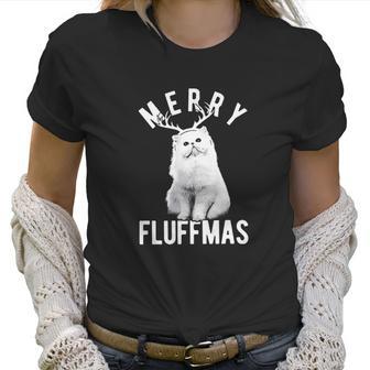 Merry Fluffmas Funny Christmas Cat Women T-Shirt | Favorety DE