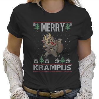 Merry Krampus Funny Ugly Christmas Gift Women T-Shirt | Favorety CA