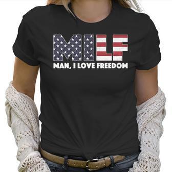 Milf - Man I Love Freedom Womens Ideal Racerback Tankt Women T-Shirt | Favorety AU