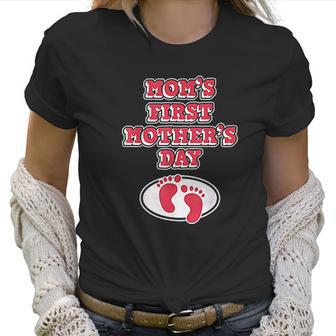 Mom First Mothers Day Baby Foot Women T-Shirt | Favorety UK