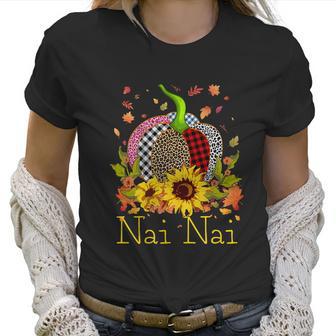 Nai Nai Pumpkin Leopard Print Sunflower Grandma Buffalo Plai Cute Gift Women T-Shirt | Favorety CA