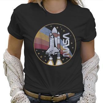 Nasa Shuttle Launch With Rainbow Women T-Shirt | Favorety