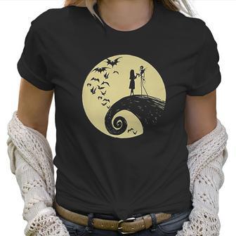 Nightmare Christmas Jack Skellington Sally Romance Moon Women T-Shirt | Favorety UK