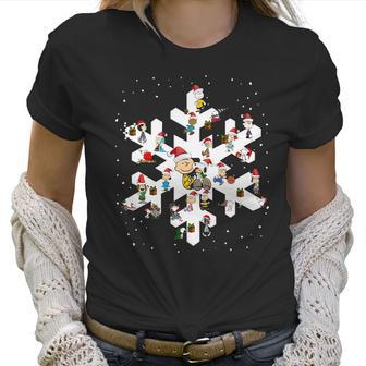 Peanuts Snowflakes Christmas Shirt Women T-Shirt | Favorety UK